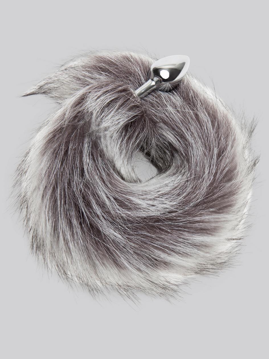 Deluxe Stainless Steel Small Faux Silver Fox Tail Butt Plug | Non-Vibrating Butt Plugs Butt Plugs Non-Vibrating Butt Plugs