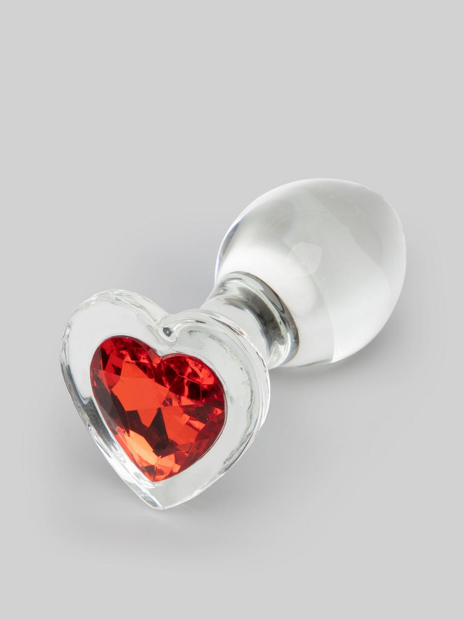 Sensual Glass Jewelled Heart Butt Plug 3 Inch | Non-Vibrating Butt Plugs Butt Plugs Jewelled Butt Plugs