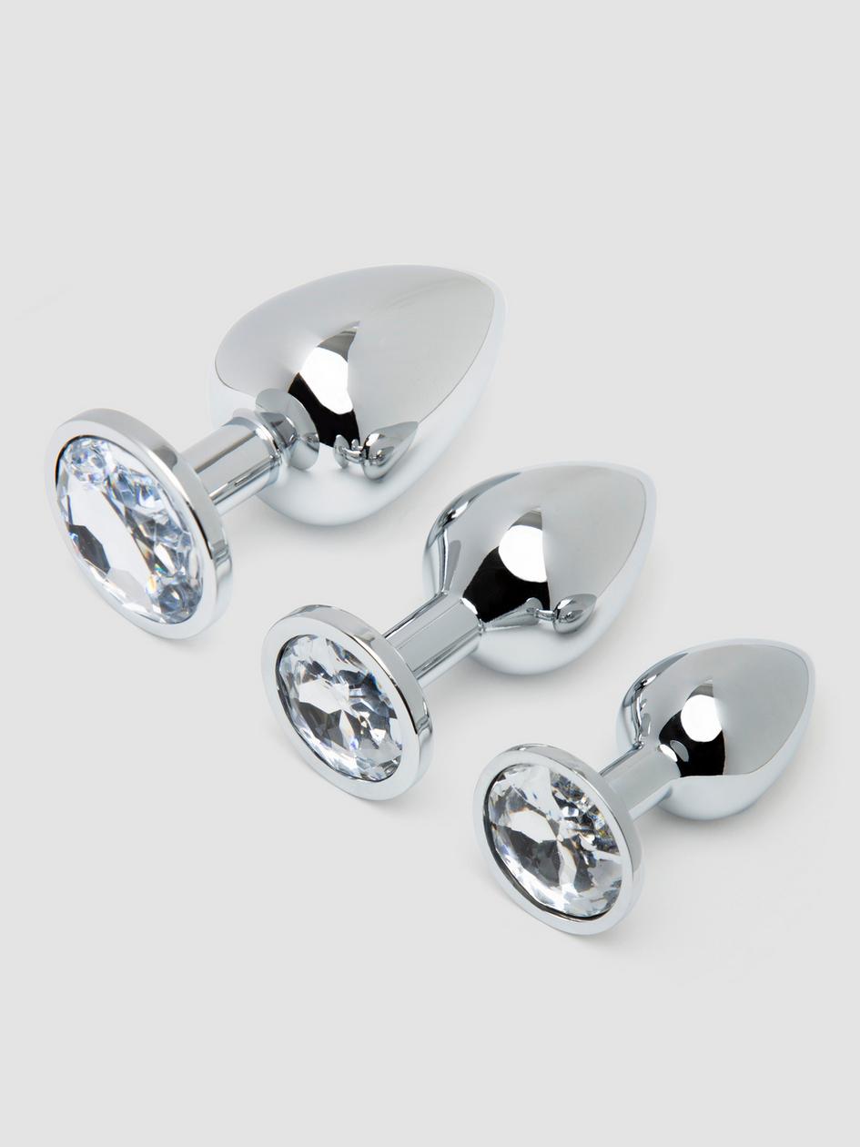 Jewelled Metal Butt Plug Set (3 Piece) | Non-Vibrating Butt Plugs Beginners Butt Plugs Beginners Butt Plugs